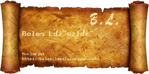 Beles László névjegykártya